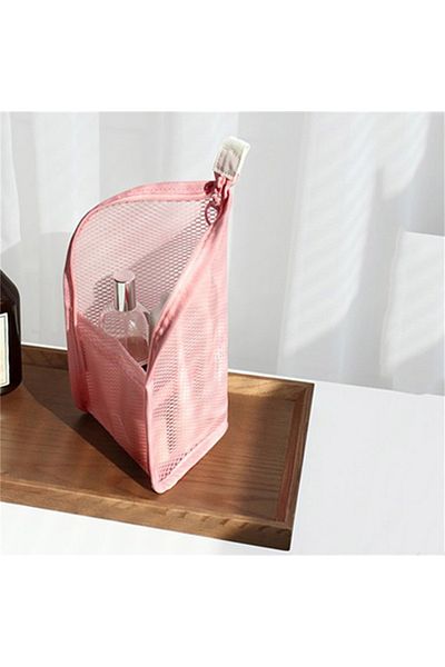 Choice Pink Women EVA mesh Cosmetic Bag Travel Storage Makeup Bag Organizer Female Make Up Pouch Portable S
