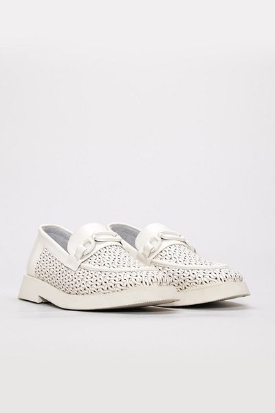 Ayakkabıhane Inside and Outside Genuine Leather Ecru Women's Casual Daily Shoes Ah082102611167