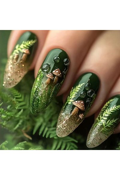 Choice 2206 24pcs/set Medium Long fake nails for Spring summer beautiful flowers mushroom bees cute almond