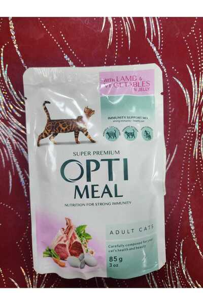 OptiMeal VOLMİN PETSHOP Kuzu Etli Sebzeli Jöle Yaş Kedi Maması 85 Gr