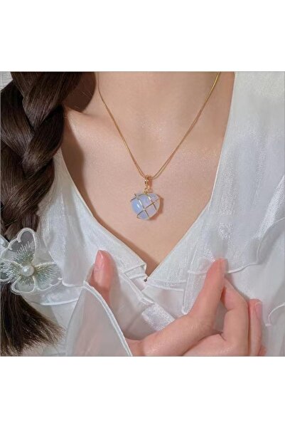 Choice قلادة على شكل قلب أميرة كرتونية زرقاء أنيقة مصنوعة من خيوط معدنية وطوق...