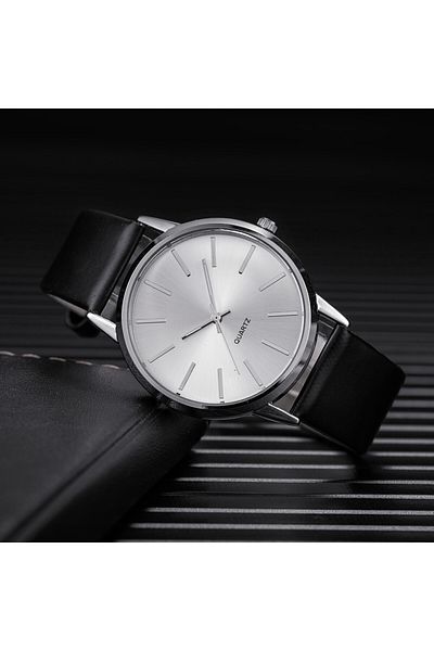 Choice Black White 2025 Men Watches Top Brand Luxury Brown Leather Band Quartz Wristwatch Men's Casual Simp