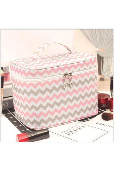 Choice Pink Waterproof Portable Women Makeup Bag High Capacity Toiletries Organizer Storage Cosmetic Cases