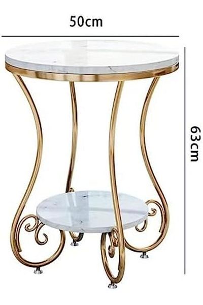 Türkiye Modern Nordic Style Creative Marble Side Table Coffee Table End Table with Metal Legs for Small Spac