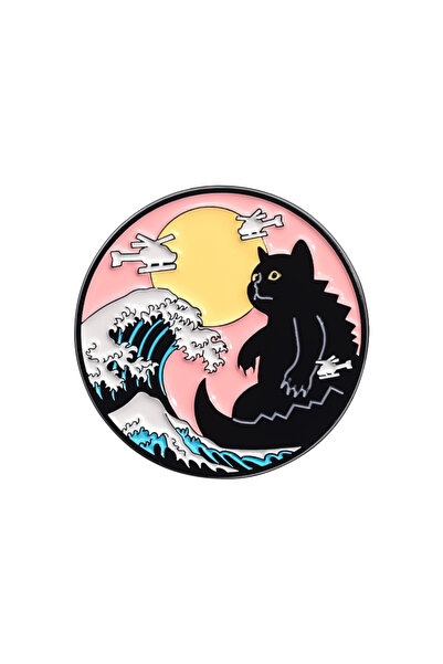 Choice QHXZ2029 دبابيس مينا فنية يابانية كلاسيكية، سلسلة لوحات زيتية لأمواج ش...