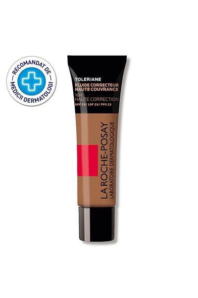 La Roche Posay Toleriane Corrective Fluid Foundation with SPF 25 for Sensitive Skin, Shade 16, La Roche-Posay, 30