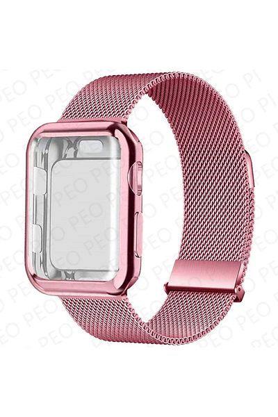 Choice 40mm Series 654 Se pink gold 08 Case+Milanese Loop For Apple Watch Band 44mm 38mm-42mm-40mm Metal Ma