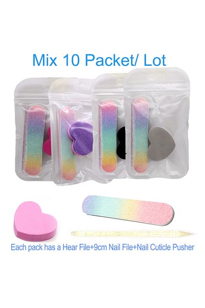 Choice Mix 10 Packets Lot 5/10 Sets Care Manicure Set MINI Heat Nail File Set Professional Nail Clipper Kit