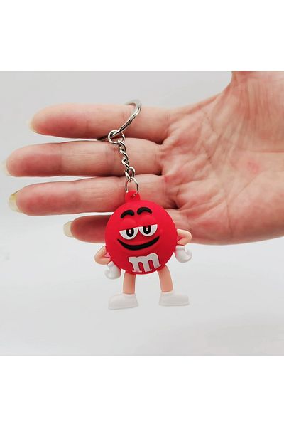 Choice Red Cartoon Chocolate Bean Keychain Resin Doll Couple Key Chain Men's and Women's Jewelry Bag Pendan