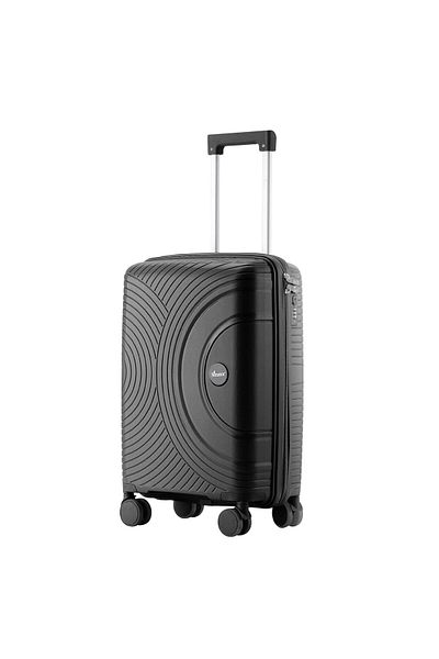 Senator Unisex Hard Case Carry On Luggage Lightweight PP Fashion Trolley Luggage | 360°Degree| KH1010 Black