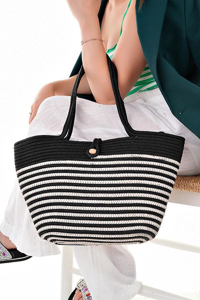 Aymood Women's Straw Bag Hand Braided Jute Straw Shoulder Beach Bag