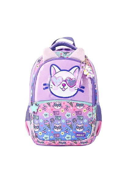 MUGGLE Geantă de școală Purple Yum Yum cu 2 compartimente + Cutie de prânz violet Set de 2