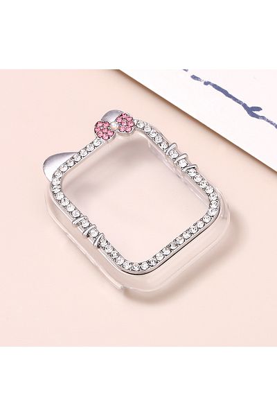 Choice Silvery 40 Protective Case for Apple Watch Case 9/8/7 41mm 45mm Bling Rhinestone Women Bumper Frame