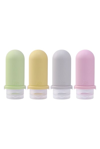 Choice سيليكون 90 مل، مجموعة من 4 قطع بسعة 60/90 مل، زجاجة سفر مقسمة قابلة لإ...