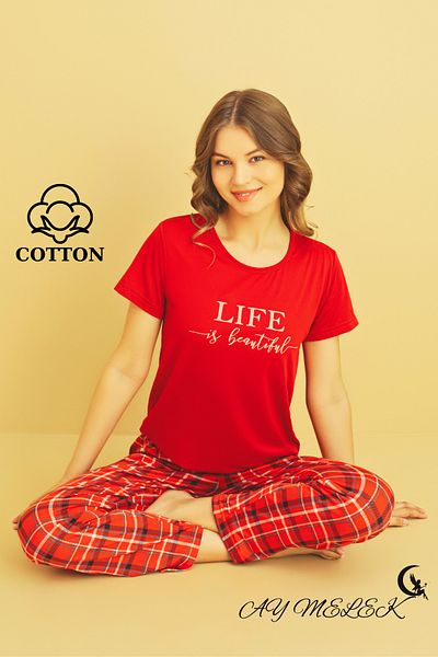 AYMELEK Women's pajama set cotton luxury pajama set