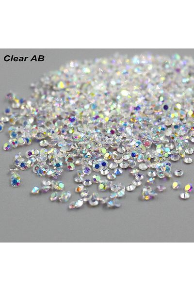 Choice clear AB 1440pcs/lot 1.3mm Multicolor Nail Art Gems Micro Nail Rhinestones Mini Crystal Bling Nail A