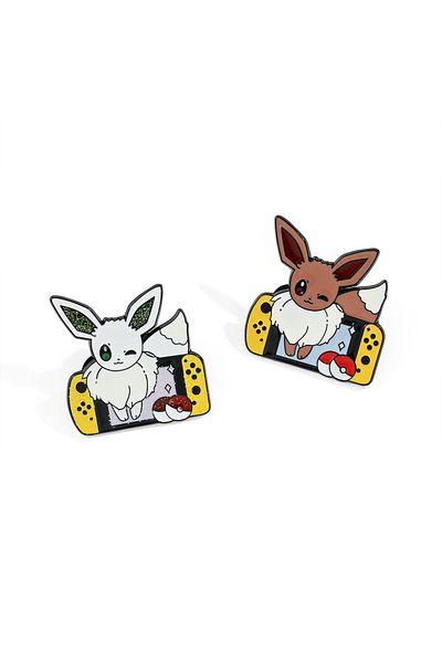 Miniso XZ3168 2 pcs Fashion Animal Breast Brooch Set Creative Eevee Enamel Pins Backpack Clothe Hat Jewelry