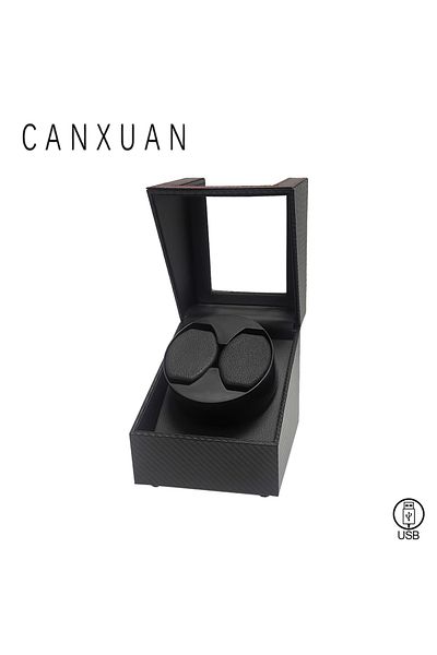 Choice Carbon fiber 1pc 2 slots Watch Winders Automatic Pu Learther USB Cable Watch Winder For Men Women 3