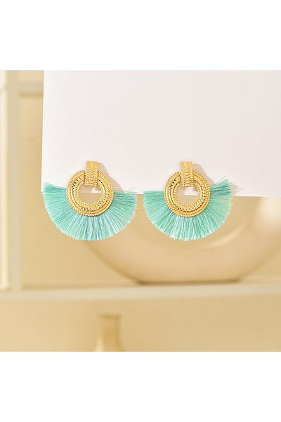 Choice Red Fashion Bohemian Earrings for Women Big Tassel Dangle Blue Fringe Female Earrings Statement Wedd