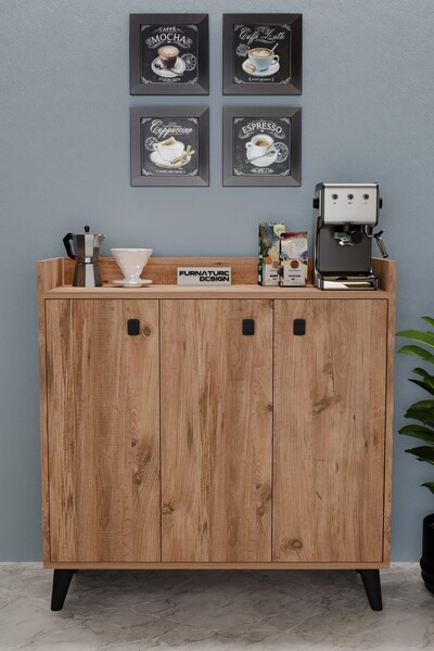 FurnatureDesign Milan Kahve Köşesi Mutfak Dolabı Çok Amaçlı Kiler Erzak Dolabı