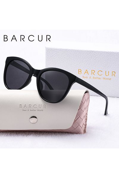 Choice BlackGray BARCUR Transparent Women Sunglasses Comfort Durable Beautiful PC Cat Eye Frame Party Trave