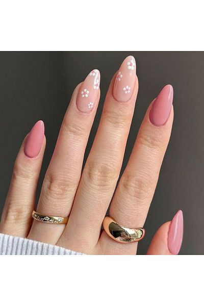 Choice Orange ARTAUG 24PCS Short Press On Nails Square Colorful Flower Graffiti Nails Press On Nails Love D
