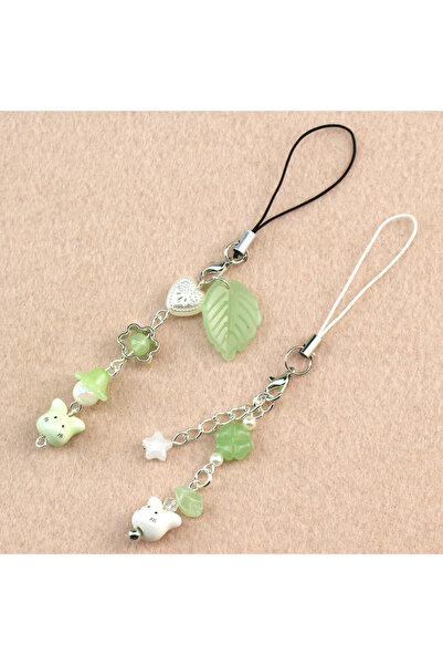 Choice مجموعة K134-قلادة هاتف مصنوعة يدويًا على شكل أربع أوراق برسيم مرصعة با...