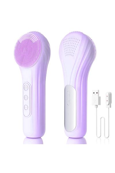 Choice 1PCS Purple Electric Powered Facial Cleansing Brush IPX7 Waterproof Soft Silicone Face Scrubber Exfo