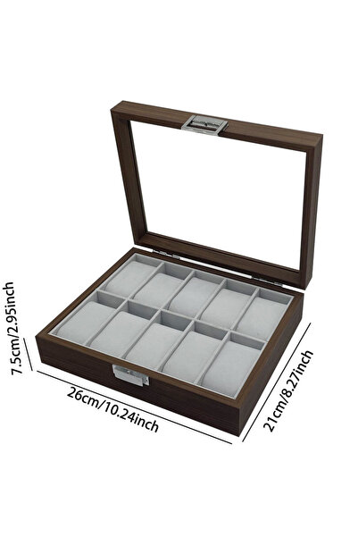 Choice صندوق ساعات WELLZONE الجديد ذو السعة الكبيرة المصنوع من خشب الجوز، منا...