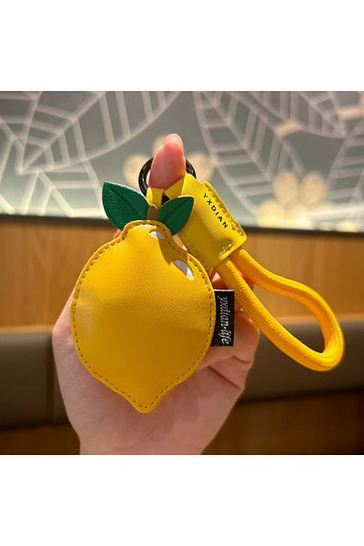 Choice 8 cm Yellow Cartoon Cute Fruit Keychain Leather Pendant Accessory