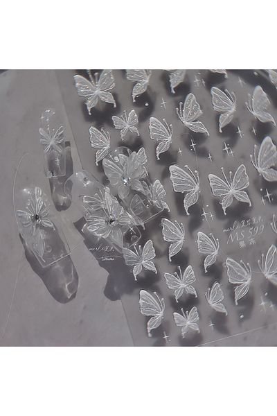Choice 1PCS 1PCS Sparkling Butterfly Nail Stickers Kavay Aurora Butterfly Nail Art Charm Decorative Sticker