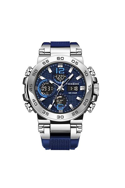 Choice silver blue FOXBOX Business Watch Men Fashion Diver Watch Men Top Brand Luxury Sport Waterproof Mili