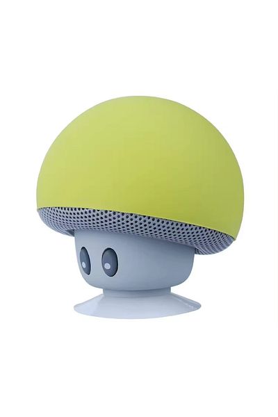 MOAWAVE Boxă Bluetooth mini portabilă în formă de ciupercă cu ventuză, dimensiuni 55x55mm, culoare galben