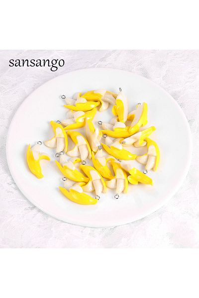 Choice banana 10 Piece Yellow Enamel Alloy Banana Charms Pendant For Handmade Cute Earrings Necklace Fashio