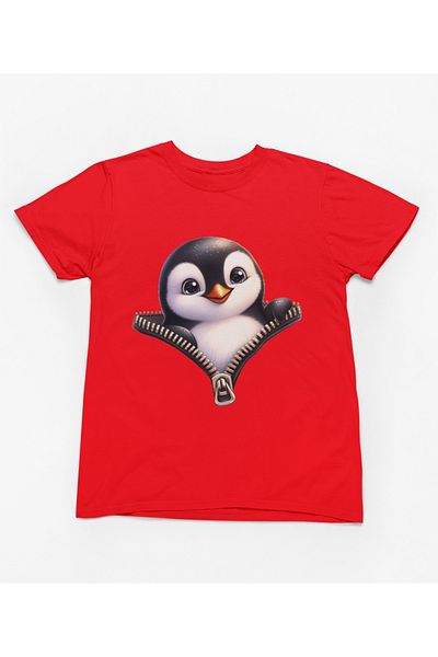 MAGORS Stil-X Cute Penguin Printed Cycling Collar 100% Cotton Girl's Tshirt White,Yellow,Red,Black
