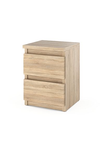 Meble Szafka Nocna Dąb Sonoma 30 CM 2S Stolik Nocny Do Sypialni Komoda