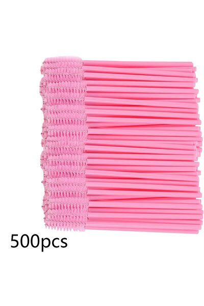 choice2 500pcs pinkA 500Pcs Eyelash Brushes Disposable Eyelashes Extension Brush Makeup Tool For Mascara Wan