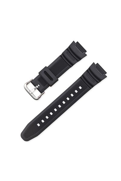 Choice 18mm Black-Silver Buckle 18mm Rubber Watchband For AQ-S810W S800W AE-1000W SGW-400H 300H 500H W735H