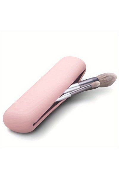 Choice Pink Travel Makeup Brush Holder,Silicon Trendy And Portable Cosmetic Face Brushes Holder,Soft And Sl