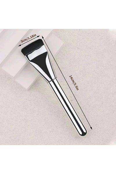 Choice1 1Pc Silver New Foundation Brush Korean Makeup Brush Ultra-Thin One-Line Mask Brush Primer Concealer