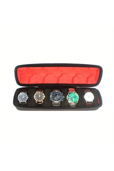 Choice 5 slots 2/3/5 Slots Watch Travel Case,Hard Watch Roll, Travel Watch Organizer Case with Form-Fitting