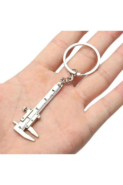 Choice سلسلة مفاتيح صغيرة الحجم مريحة على شكل فرجار فيرنيه، أداة قياس من سبائك الزنك