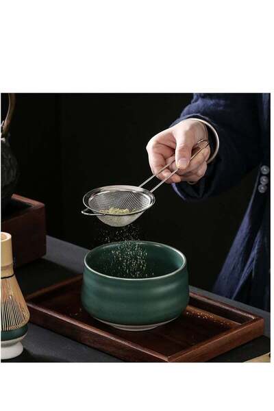 COOYA 7 Piece Matcha Set, Luxurious Tea Set with Ceramic Bowl,made of 100% bamboo(Black)