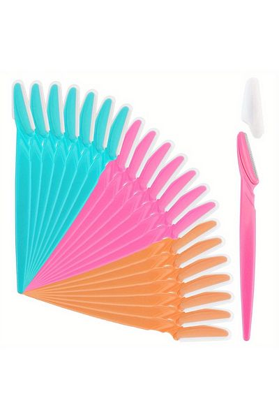 Choice MULTICOLOR 21pcs Eyebrow Razor Set for Women Facial Hair Remover Dermaplaning Tool with Precision Co