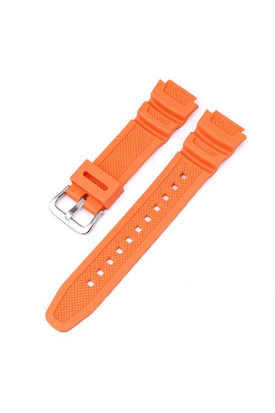 Choice 18mm Orange-Silver Buckle 18mm Rubber Watchband For AQ-S810W S800W AE-1000W SGW-400H 300H 500H W735H