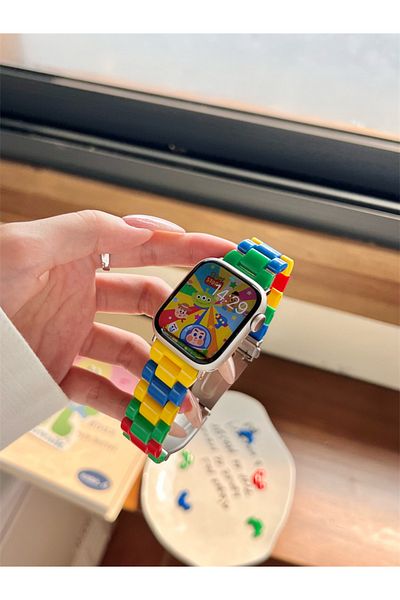 Choice 38 40 41 42(S10)mm Dopamine Cute Rainbow WatchBand For iWatch Ultra 10 9 8 7 6 5 4 SE Plastics Brace
