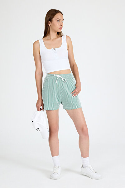 Rays Πράσινο ελαστικό ριγέ υφαντό σορτς 4094