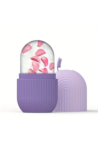 Choice Striated Purple Ice Roller For Face & Eye Face Massage Silicone Ice Mold For Face Beauty Puffiness R