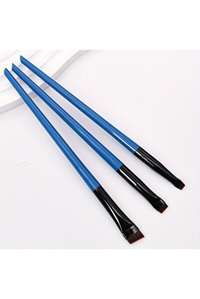 Choice4 مجموعة فرش مكياج زرقاء مكونة من 3 قطع، فرشاة تحديد العيون ذات شفرة رف...