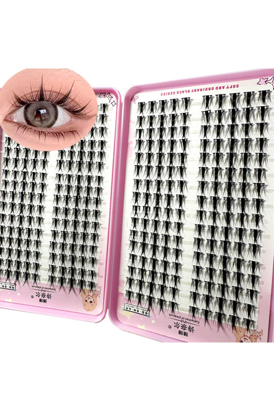 Choice1 مزيج JMS32RowsQiuFenYe رموش اصطناعية فردية من Manga Fox ذات تأثير عين الثعلب، قابلة لإعادة الاستخدام، طبيعية وسميكة